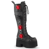 Demonia Blaze 202 Black Vegan Leather Women'S Mid Calf & Knee High Boots